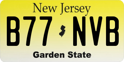 NJ license plate B77NVB