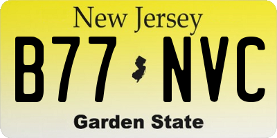 NJ license plate B77NVC