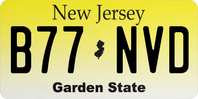 NJ license plate B77NVD