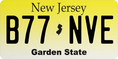 NJ license plate B77NVE