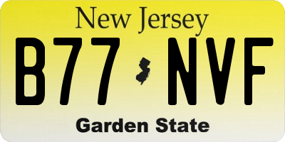NJ license plate B77NVF