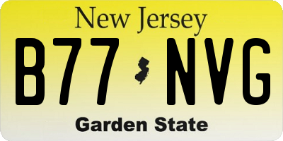 NJ license plate B77NVG