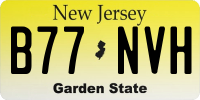 NJ license plate B77NVH