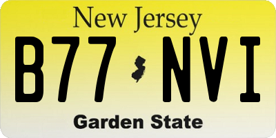 NJ license plate B77NVI