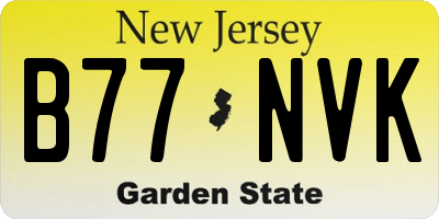 NJ license plate B77NVK
