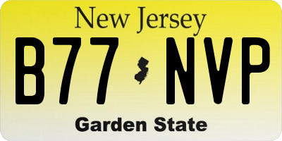 NJ license plate B77NVP