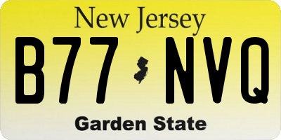NJ license plate B77NVQ