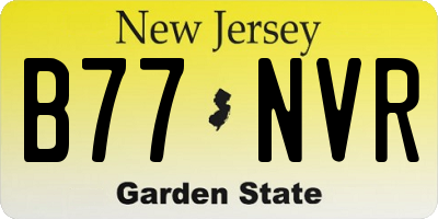 NJ license plate B77NVR