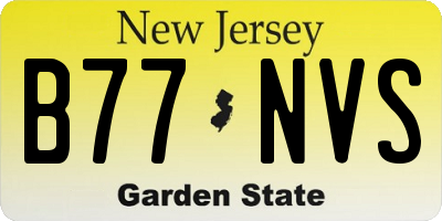 NJ license plate B77NVS