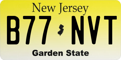 NJ license plate B77NVT