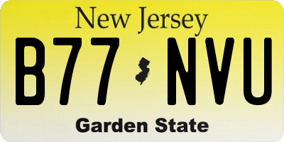 NJ license plate B77NVU