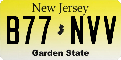 NJ license plate B77NVV