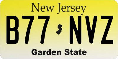 NJ license plate B77NVZ