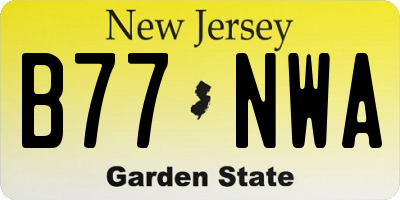 NJ license plate B77NWA