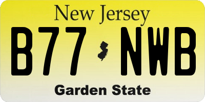 NJ license plate B77NWB