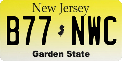 NJ license plate B77NWC
