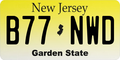 NJ license plate B77NWD