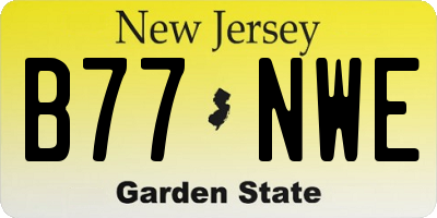 NJ license plate B77NWE