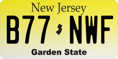 NJ license plate B77NWF