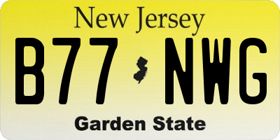 NJ license plate B77NWG