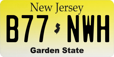 NJ license plate B77NWH