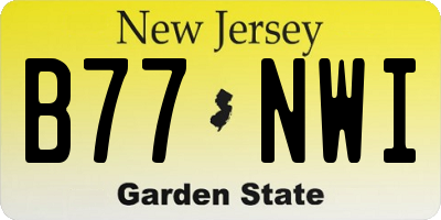 NJ license plate B77NWI