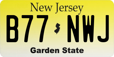NJ license plate B77NWJ