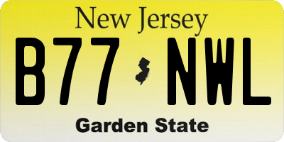 NJ license plate B77NWL