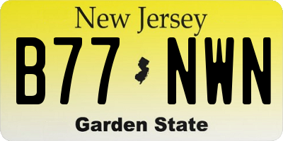 NJ license plate B77NWN
