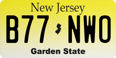 NJ license plate B77NWO