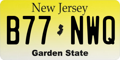 NJ license plate B77NWQ