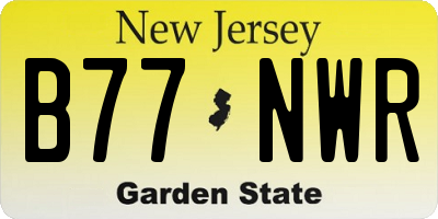 NJ license plate B77NWR