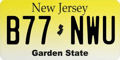 NJ license plate B77NWU
