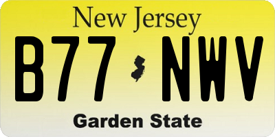 NJ license plate B77NWV