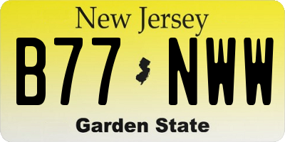 NJ license plate B77NWW