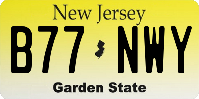NJ license plate B77NWY