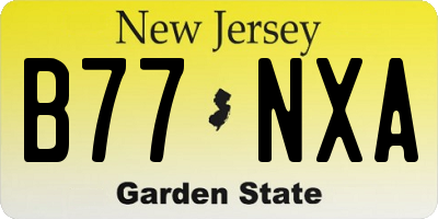NJ license plate B77NXA