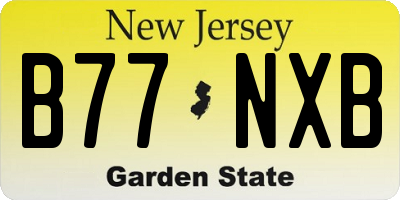 NJ license plate B77NXB
