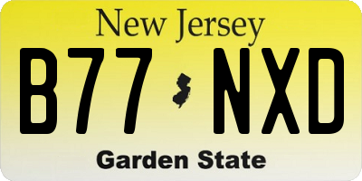 NJ license plate B77NXD