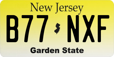 NJ license plate B77NXF