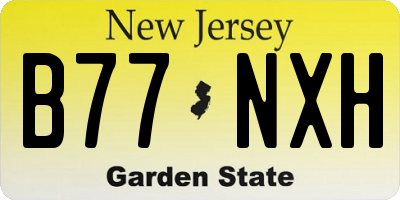 NJ license plate B77NXH