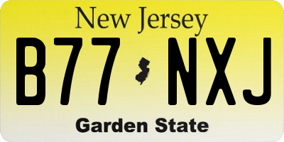 NJ license plate B77NXJ