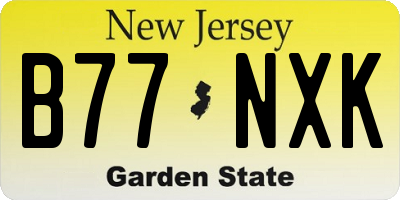 NJ license plate B77NXK
