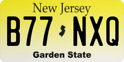 NJ license plate B77NXQ