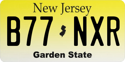 NJ license plate B77NXR