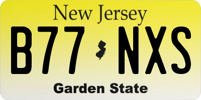 NJ license plate B77NXS