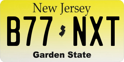 NJ license plate B77NXT