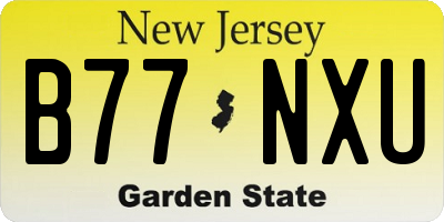 NJ license plate B77NXU