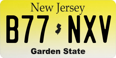 NJ license plate B77NXV