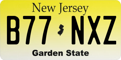 NJ license plate B77NXZ